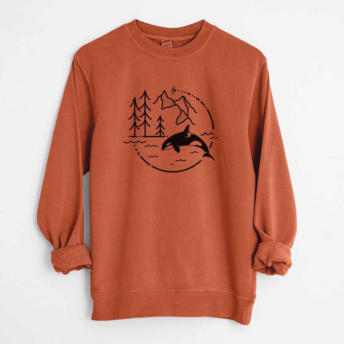 It's All Connected - Orca - Unisex Pigment Dyed Crew Sweatshirt in Amber