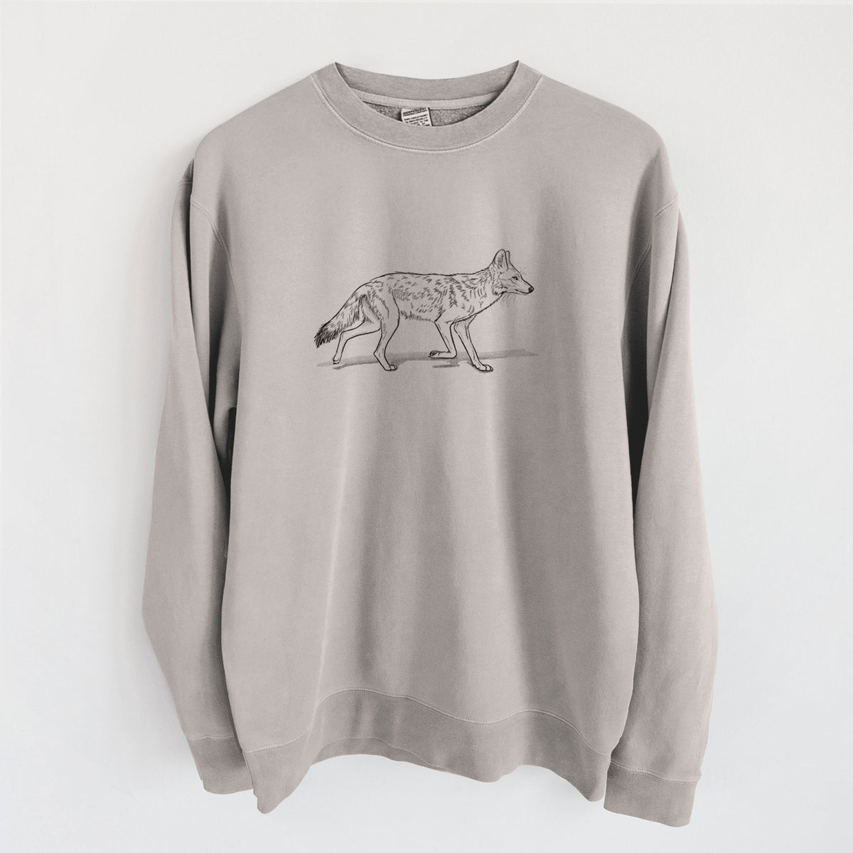 Coyote - Canis latrans - Unisex Pigment Dyed Crew Sweatshirt in Cement