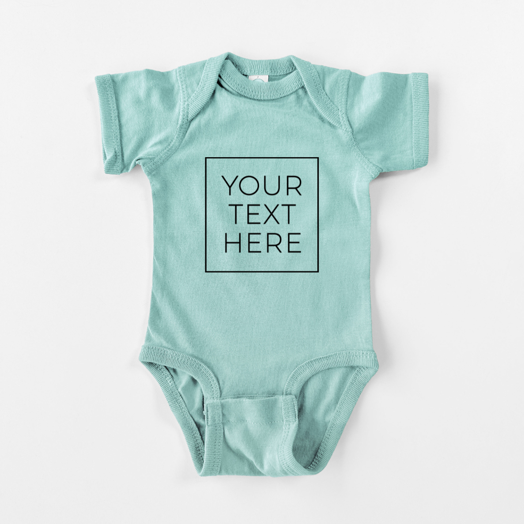 Product photo of the BeCause Tees Custom Create Your Own Boxed Design - Baby Fine Jersey Bodysuit.