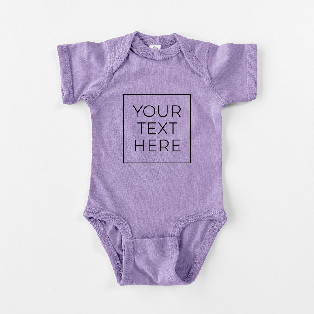 Product photo of the BeCause Tees Custom Create Your Own Boxed Design - Baby Fine Jersey Bodysuit.