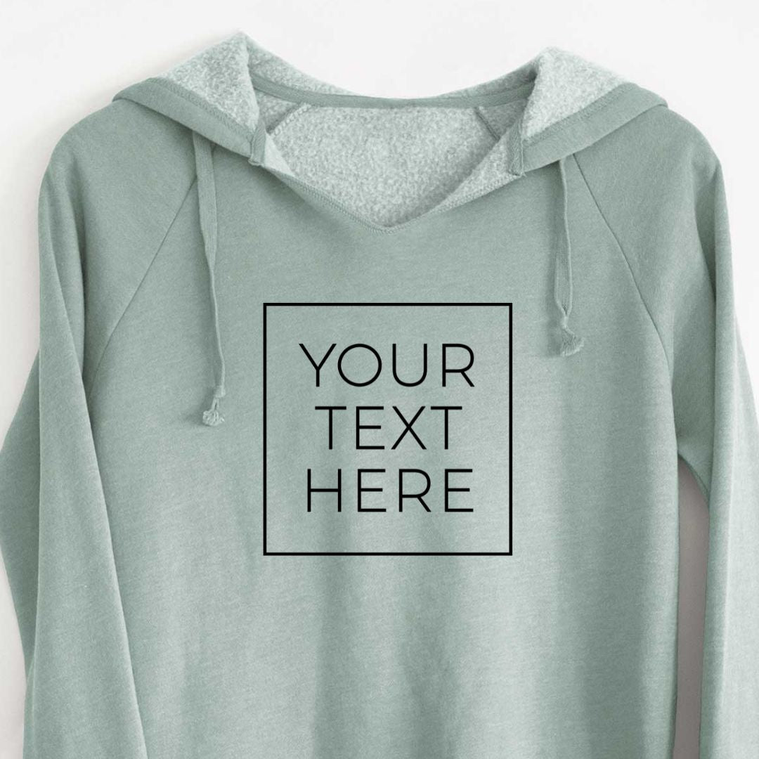 Product photo of the BeCause Tees Create Your Own Custom Boxed - Women's Cali Wave Hooded Sweatshirt.