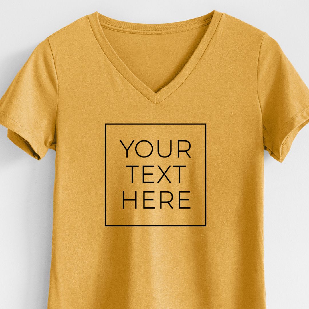 Product photo of the BeCause Tees Custom Create Your Own Boxed Design - Women's Lightweight 100% Cotton V-neck.