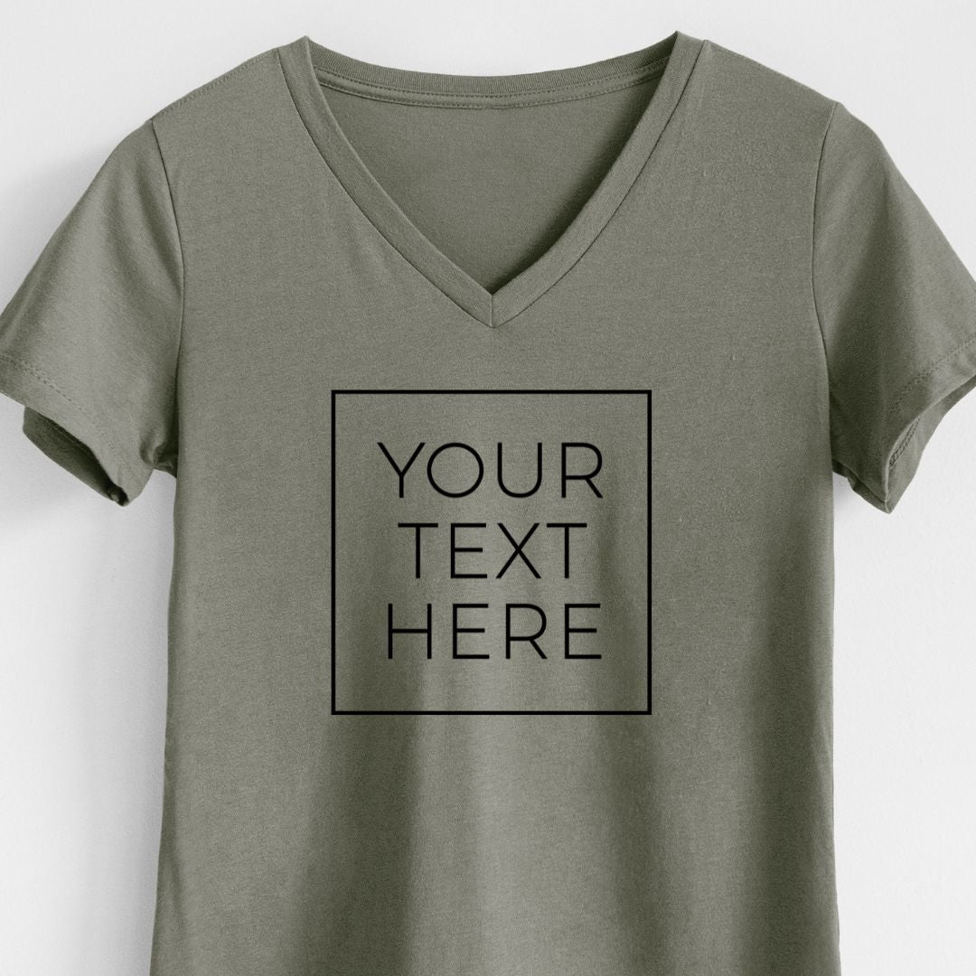 Product photo of the BeCause Tees Custom Create Your Own Boxed Design - Women's Lightweight 100% Cotton V-neck.