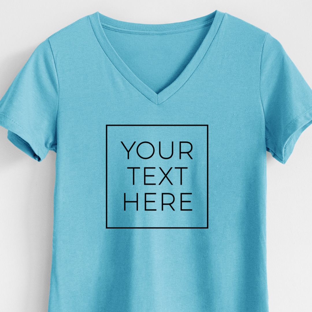 Product photo of the BeCause Tees Custom Create Your Own Boxed Design - Women's Lightweight 100% Cotton V-neck.