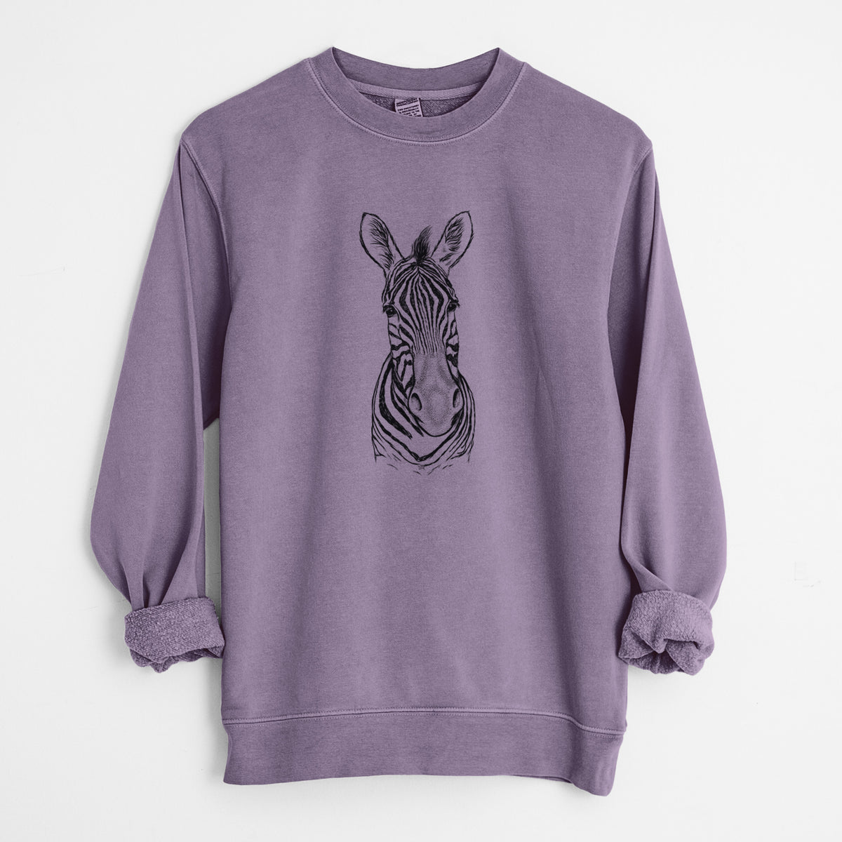 Damara Zebra - Equus quagga antiquorum - Unisex Pigment Dyed Crew Sweatshirt in Plum