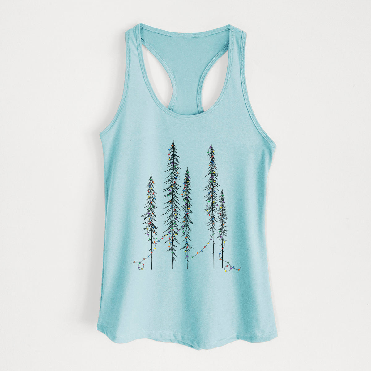 Christmas Deck the Redwoods - Women's Racerback Tanktop in Cancun Blue