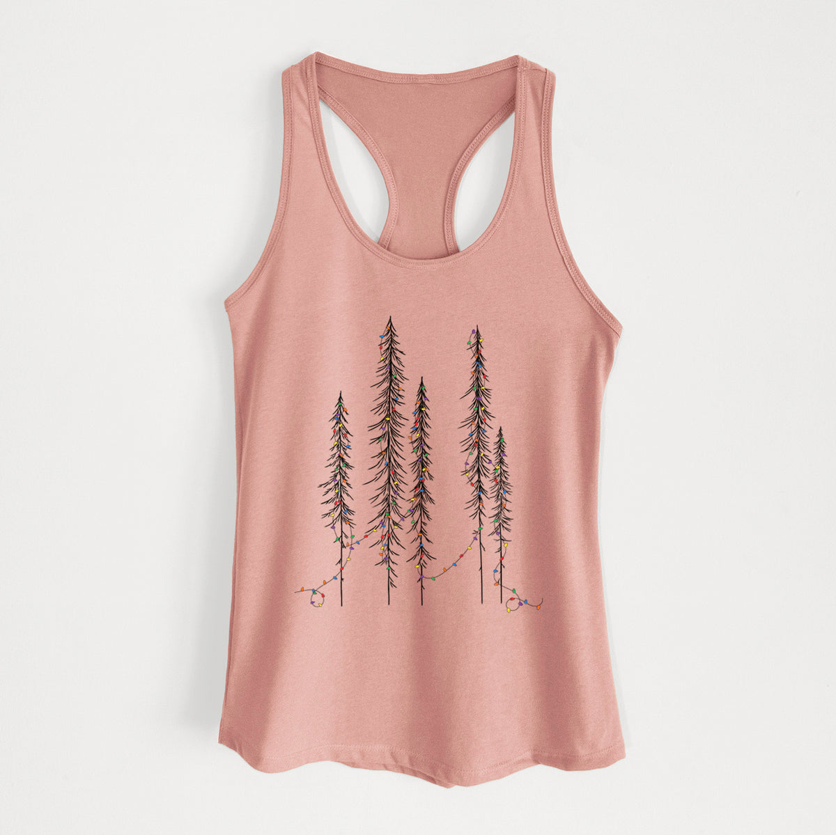 Christmas Deck the Redwoods - Women's Racerback Tanktop in Desert Pink