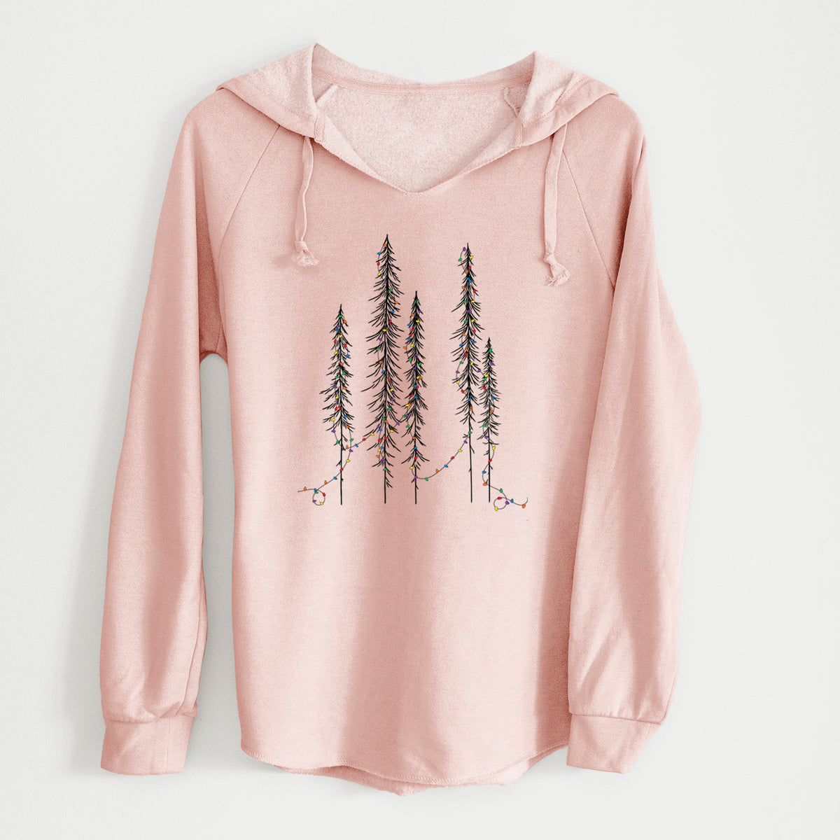 Christmas Deck the Redwoods - Cali Wave Hooded Sweatshirt in Blush