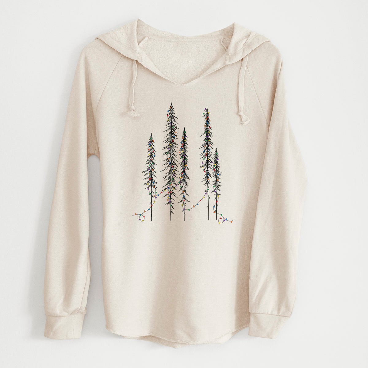 Christmas Deck the Redwoods - Cali Wave Hooded Sweatshirt in Bone