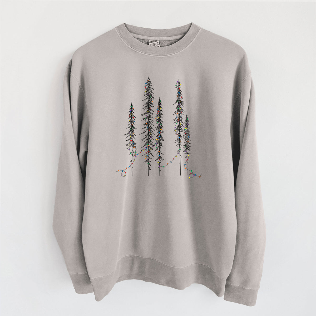 Christmas Deck the Redwoods - Unisex Pigment Dyed Crew Sweatshirt in Cement