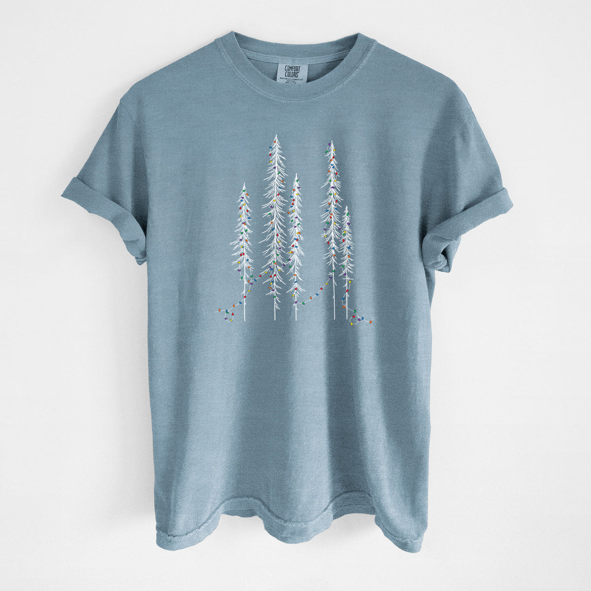 Christmas Deck the Redwoods - Unisex Comfort Colors Garment-Dyed Heavyweight T-shirt in Steel Blue