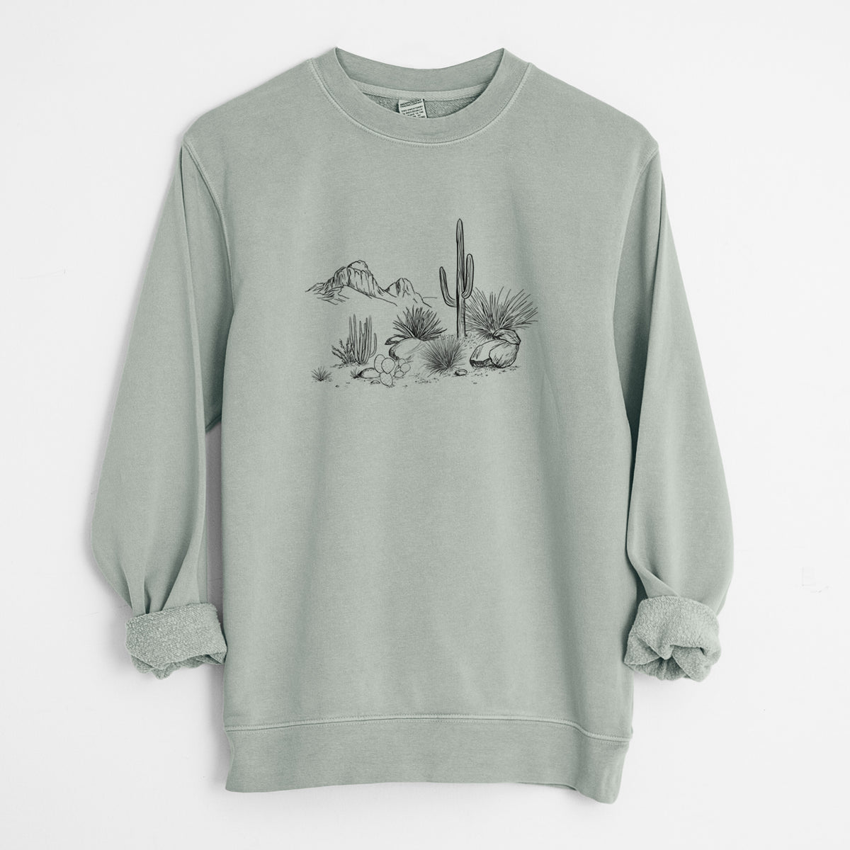 Desert Landscape - Unisex Pigment Dyed Crew Sweatshirt in Sage