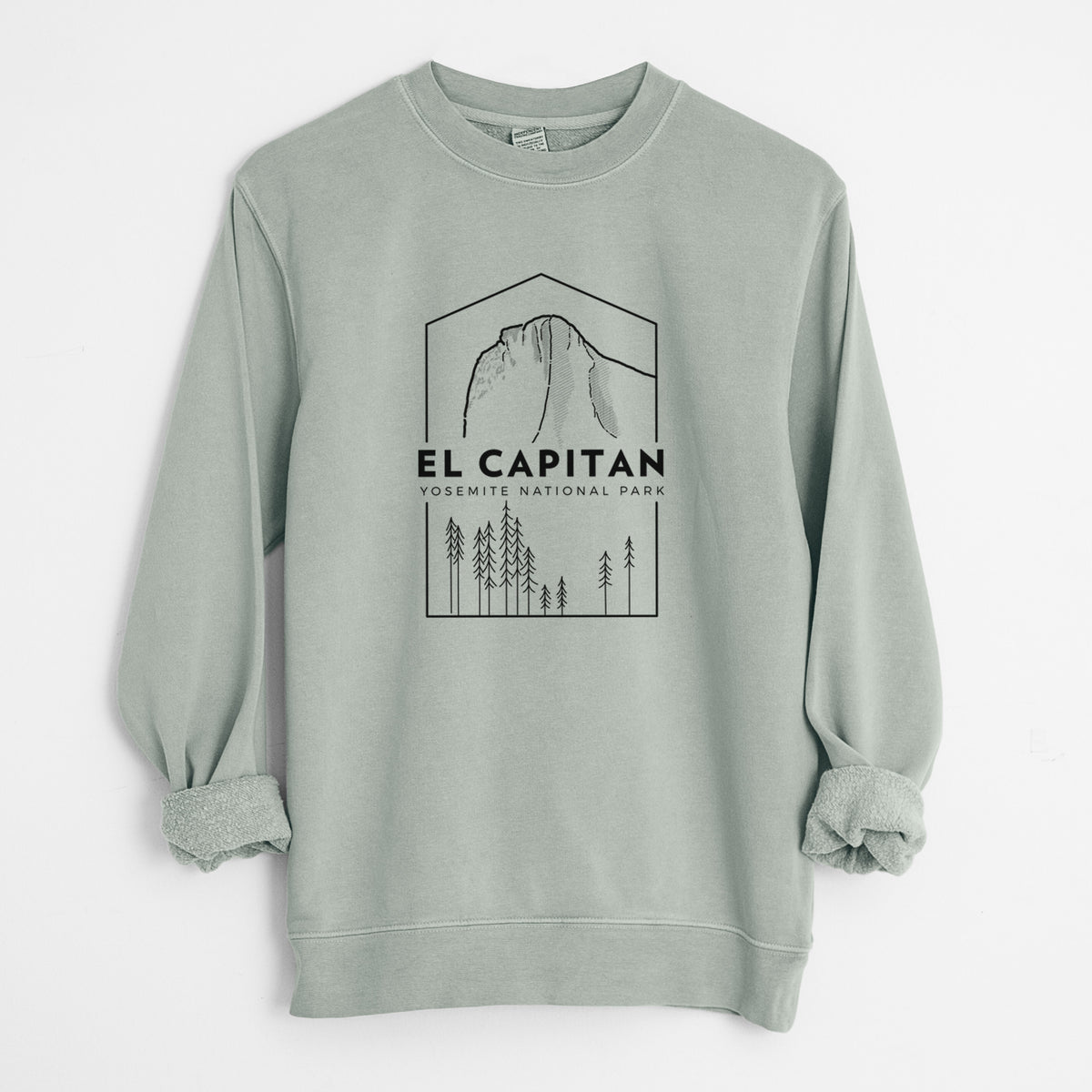 El Capitan - Yosemite National Park - Unisex Pigment Dyed Crew Sweatshirt in Sage