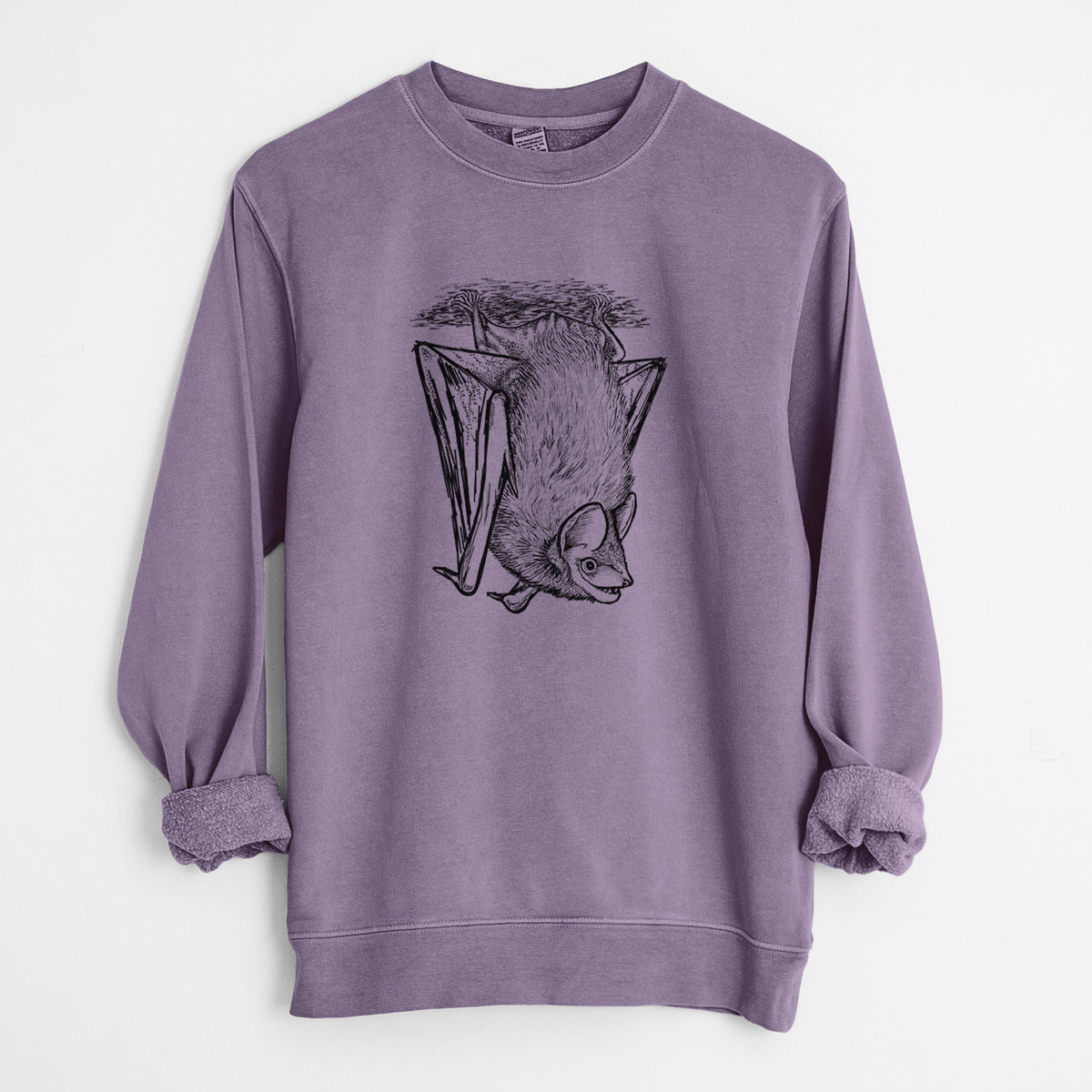 Eptesicus fuscus - Big Brown Bat - Unisex Pigment Dyed Crew Sweatshirt in Plum