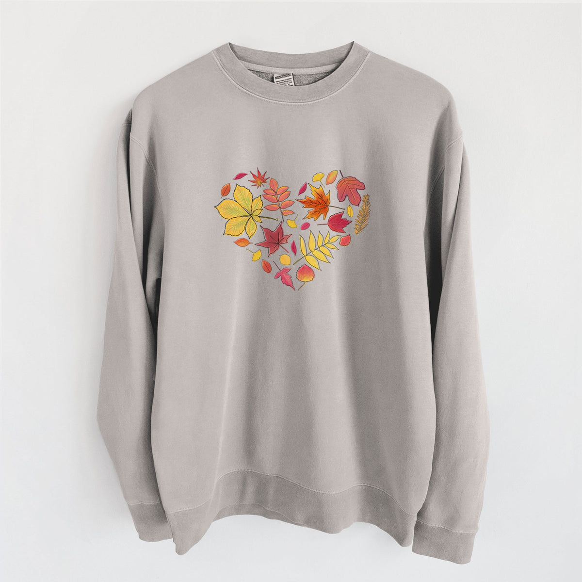 Vibrant Fall Heart - Unisex Pigment Dyed Crew Sweatshirt in Cement
