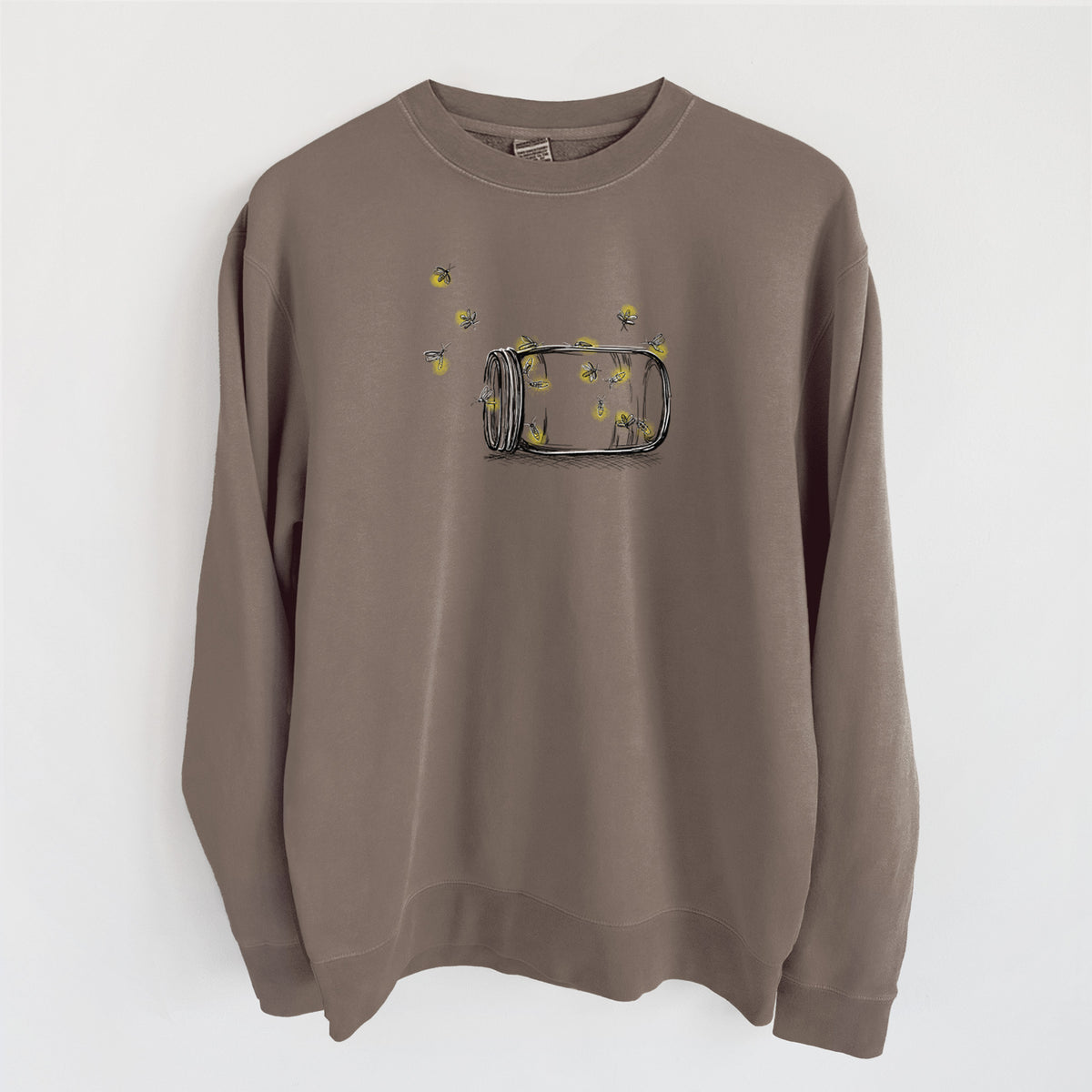 Summer Fireflies - Unisex Pigment Dyed Crew Sweatshirt in Espresso