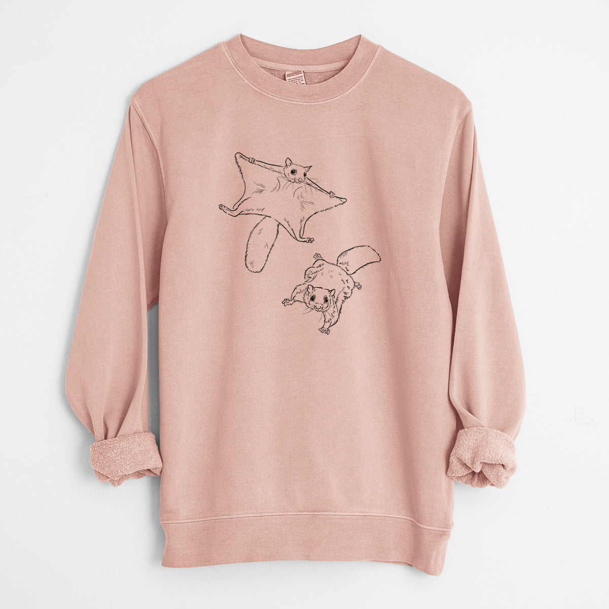 Southern Flying Squirrels - Glaucomys volans - Unisex Pigment Dyed Crew Sweatshirt in Dusty Pink