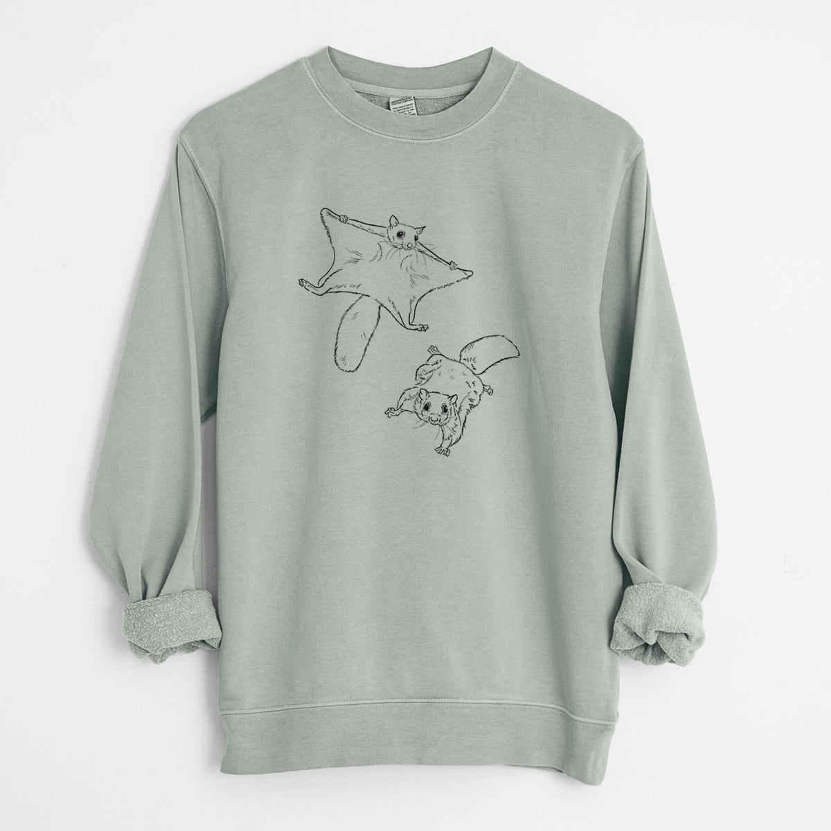 Southern Flying Squirrels - Glaucomys volans - Unisex Pigment Dyed Crew Sweatshirt in Sage