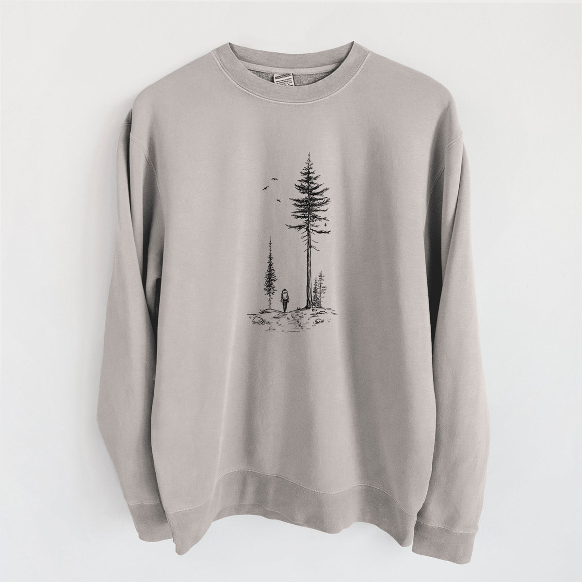 Forest Explorer - Unisex Pigment Dyed Crew Sweatshirt in Cement