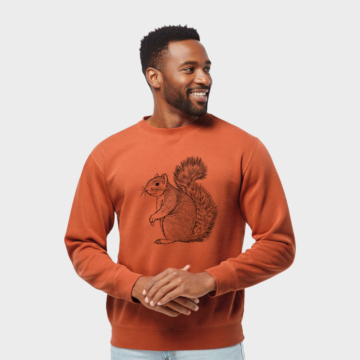 Eastern Fox Squirrel - Sciurus niger - Unisex Pigment Dyed Crew Sweatshirt in Amber