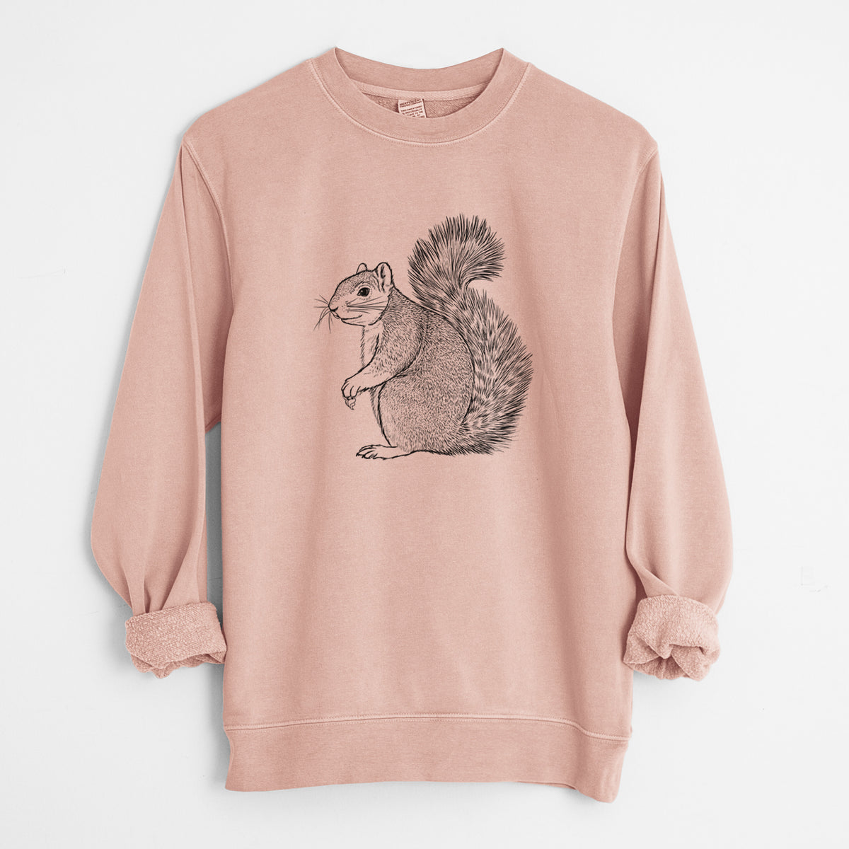 Eastern Fox Squirrel - Sciurus niger - Unisex Pigment Dyed Crew Sweatshirt in Dusty Pink