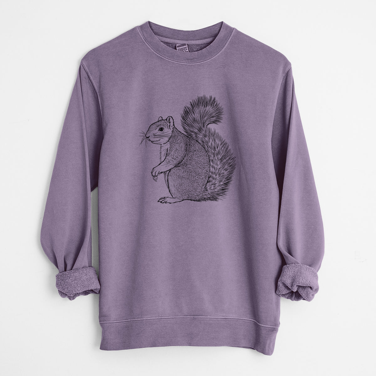 Eastern Fox Squirrel - Sciurus niger - Unisex Pigment Dyed Crew Sweatshirt in Plum