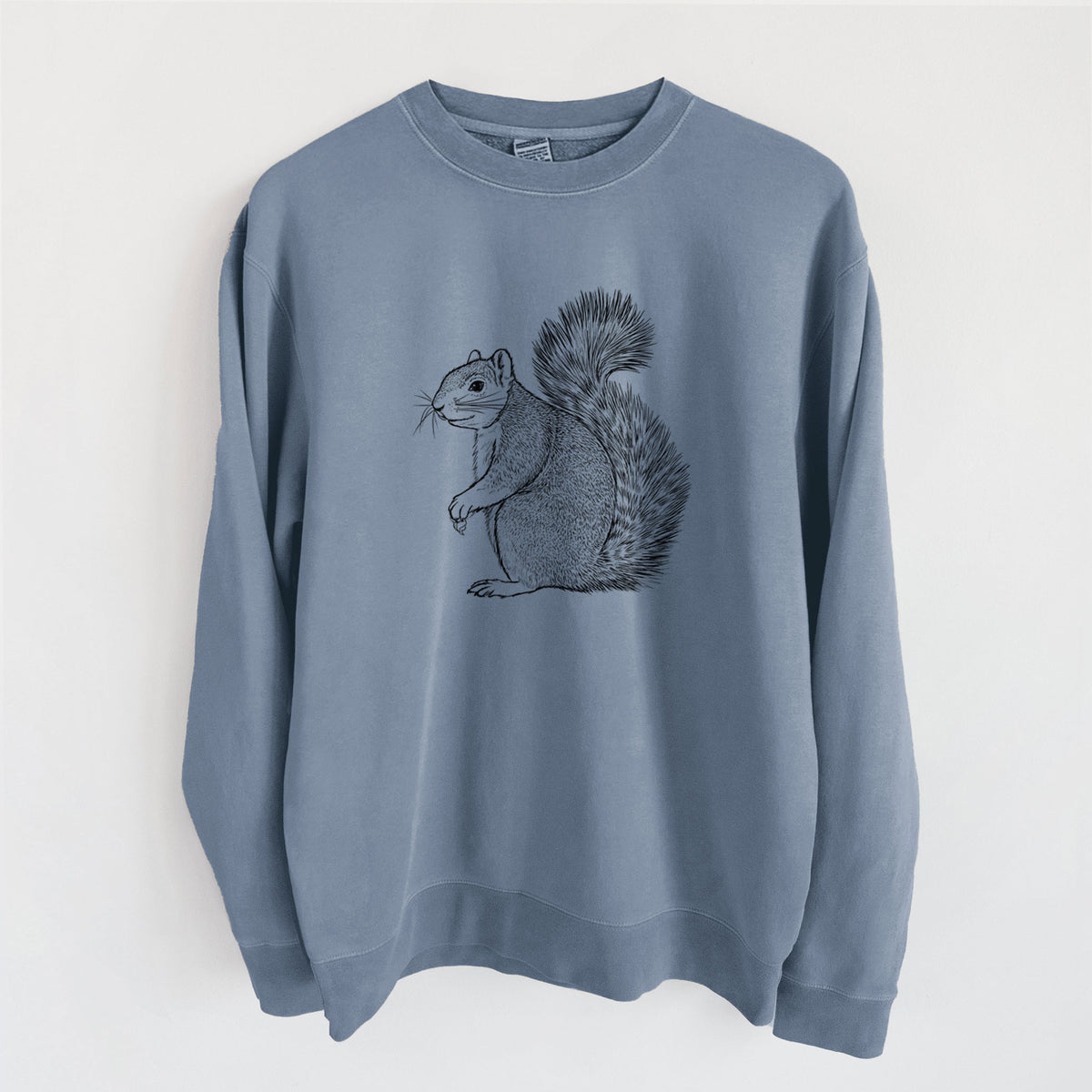 Eastern Fox Squirrel - Sciurus niger - Unisex Pigment Dyed Crew Sweatshirt in Slate Blue