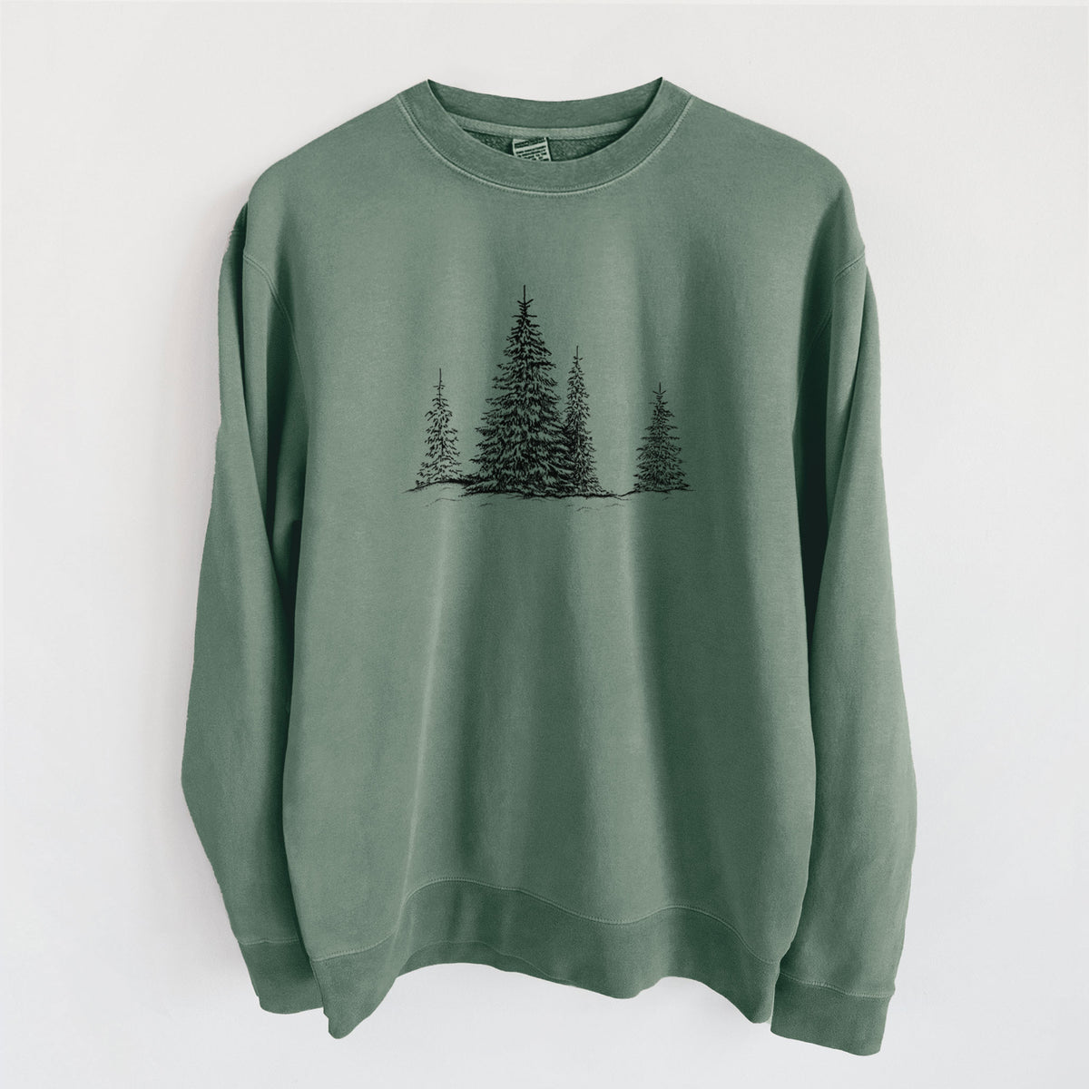 Frosted Evergreens - Unisex Pigment Dyed Crew Sweatshirt in Alpine Green