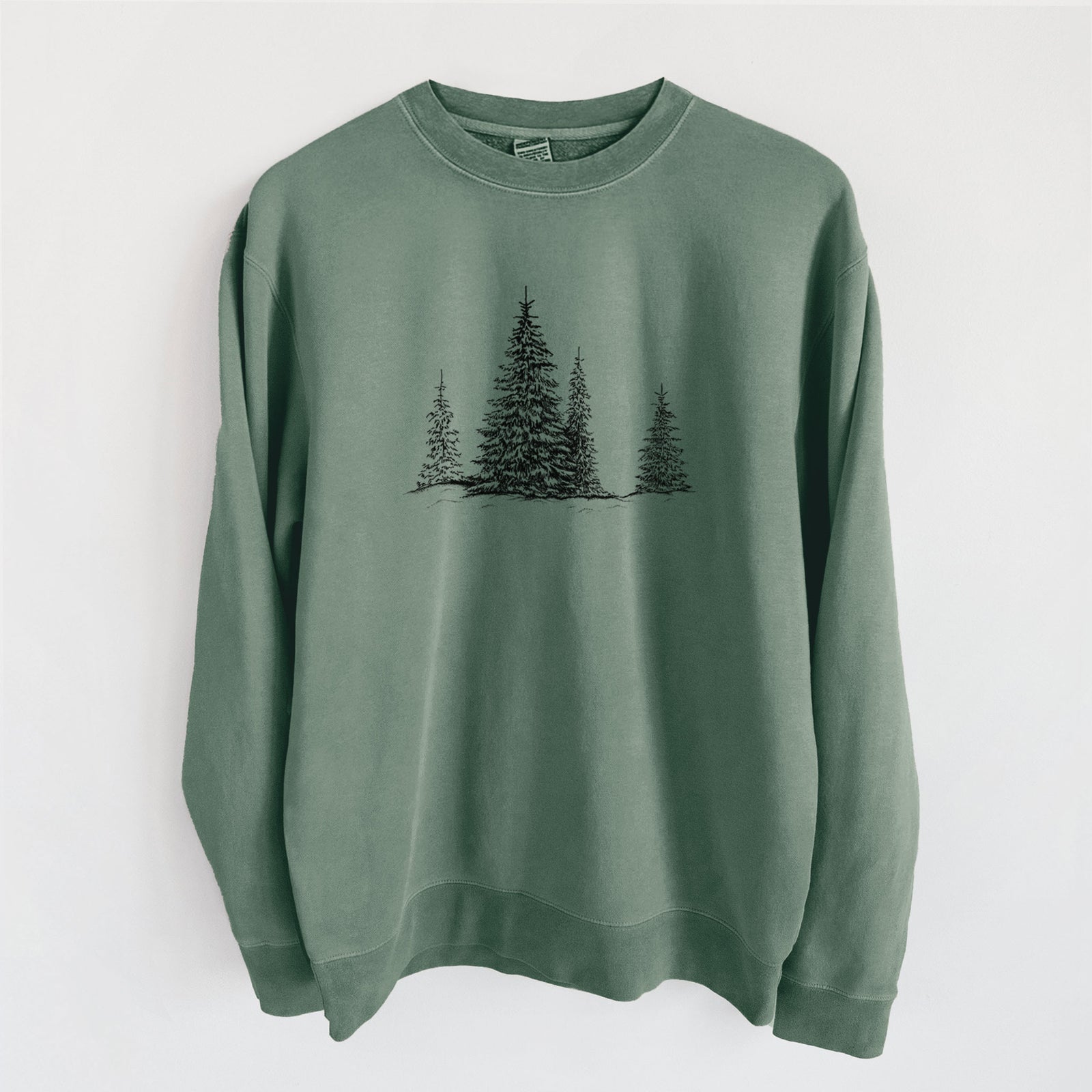 Frosted Evergreens - Unisex Pigment Dyed Crew Sweatshirt in Alpine Green