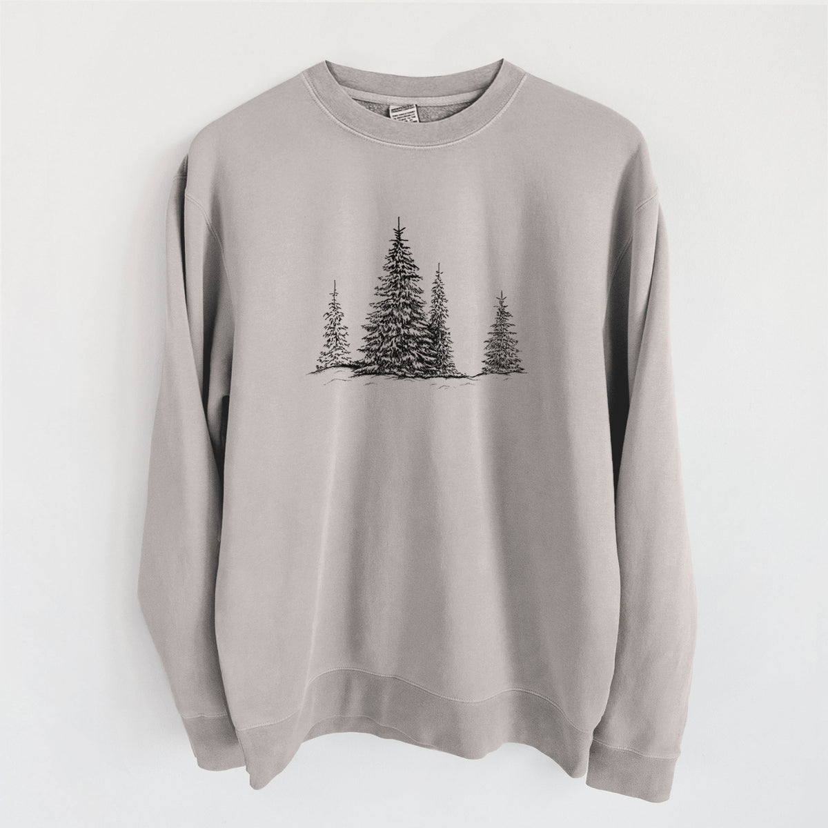 Frosted Evergreens - Unisex Pigment Dyed Crew Sweatshirt in Cement