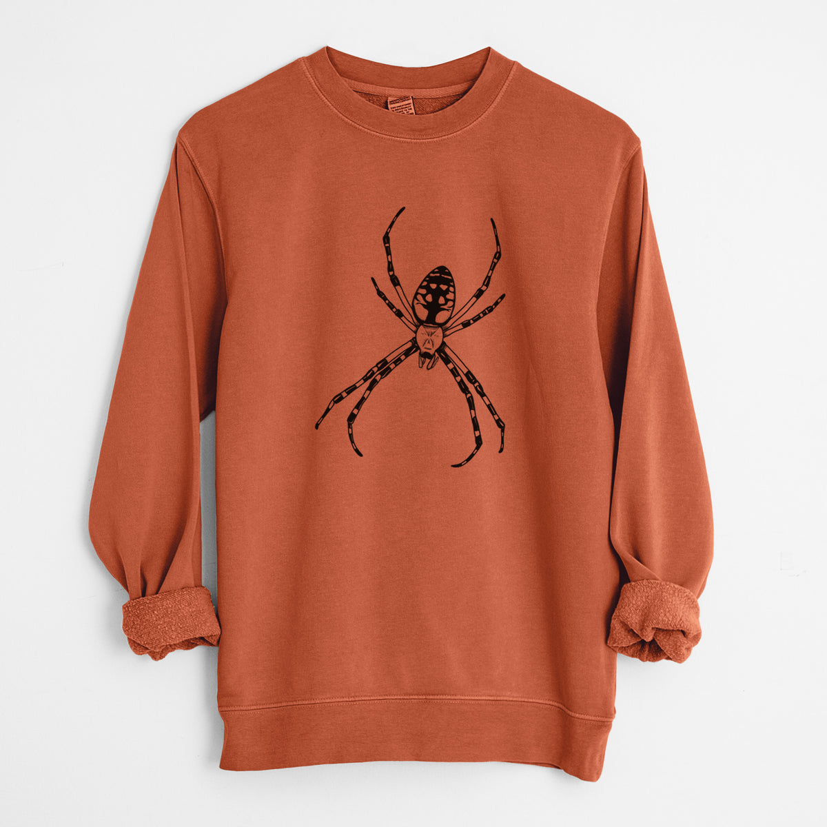 Argiope aurantia - Yellow Garden Spider - Unisex Pigment Dyed Crew Sweatshirt in Amber