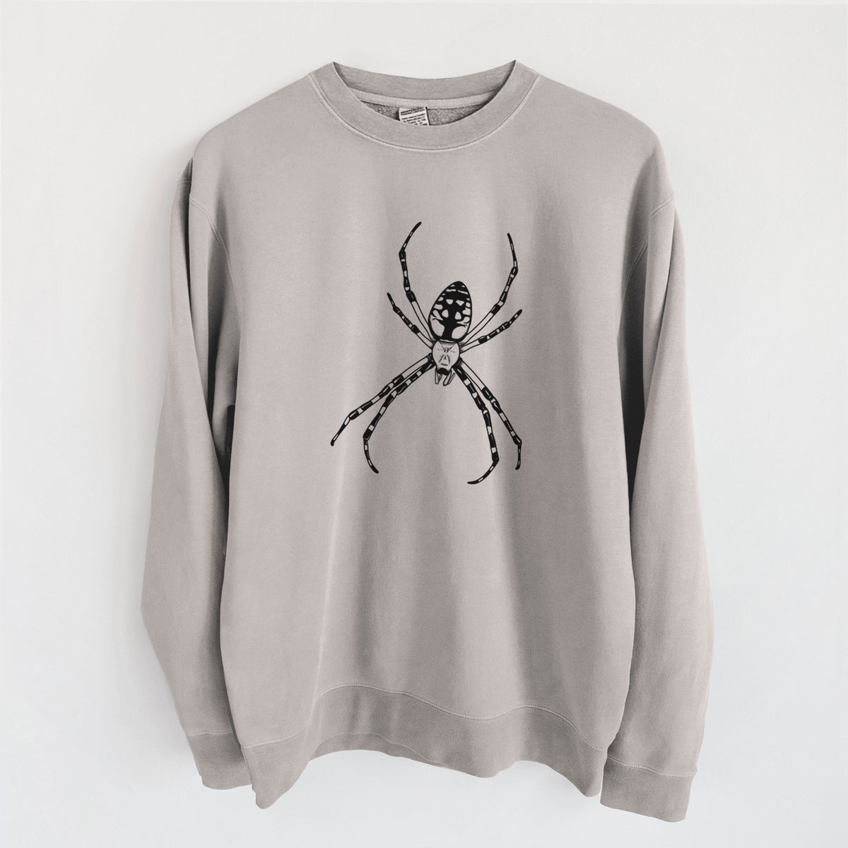 Argiope aurantia - Yellow Garden Spider - Unisex Pigment Dyed Crew Sweatshirt in Cement