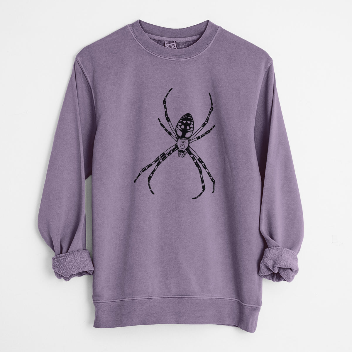 Argiope aurantia - Yellow Garden Spider - Unisex Pigment Dyed Crew Sweatshirt in Plum