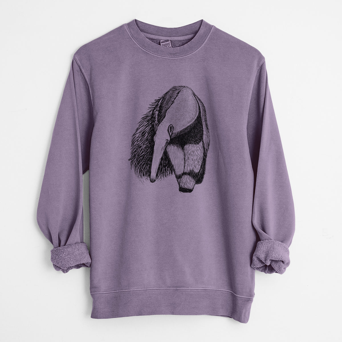 Giant Anteater - Myrmecophaga tridactyla - Unisex Pigment Dyed Crew Sweatshirt in Plum