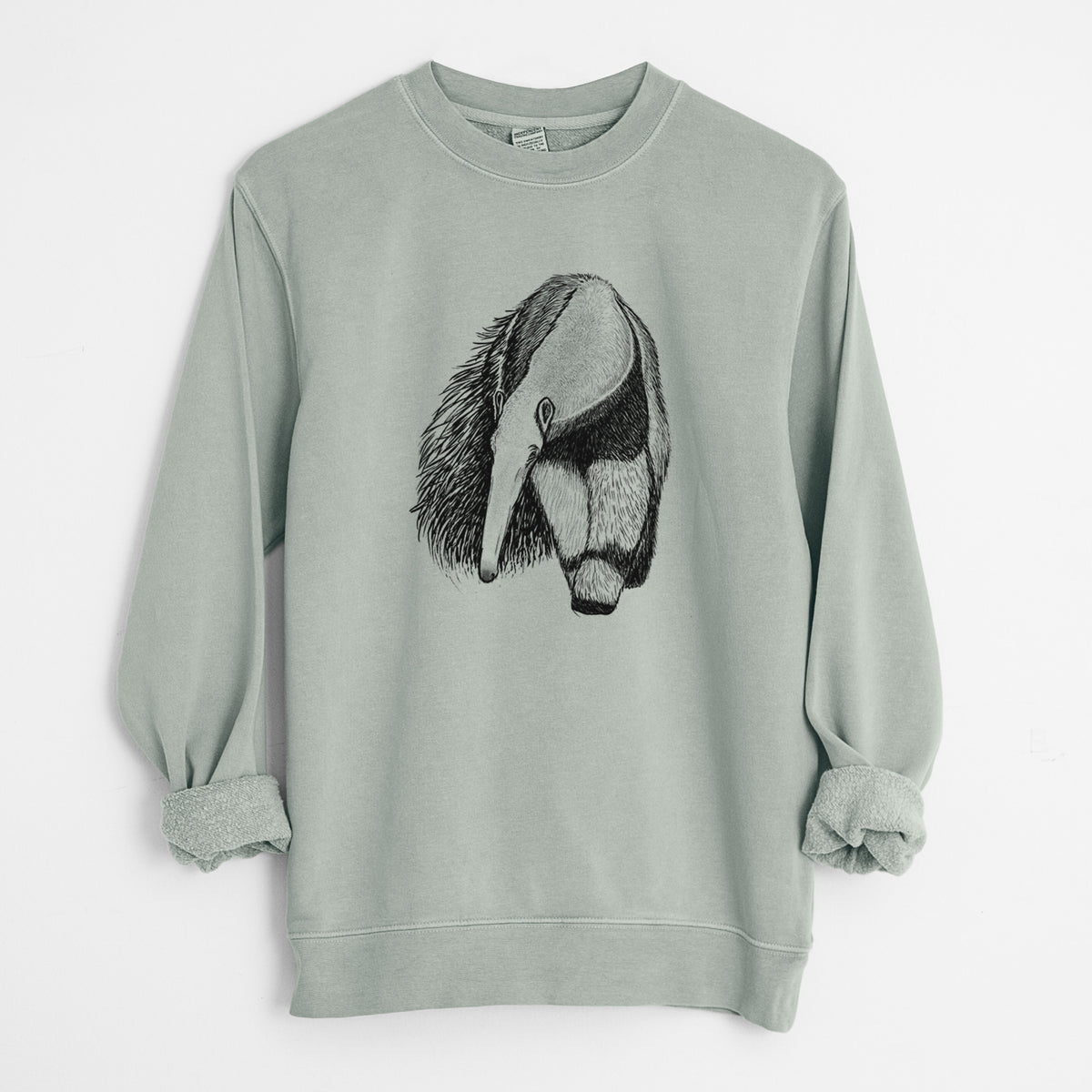 Giant Anteater - Myrmecophaga tridactyla - Unisex Pigment Dyed Crew Sweatshirt in Sage