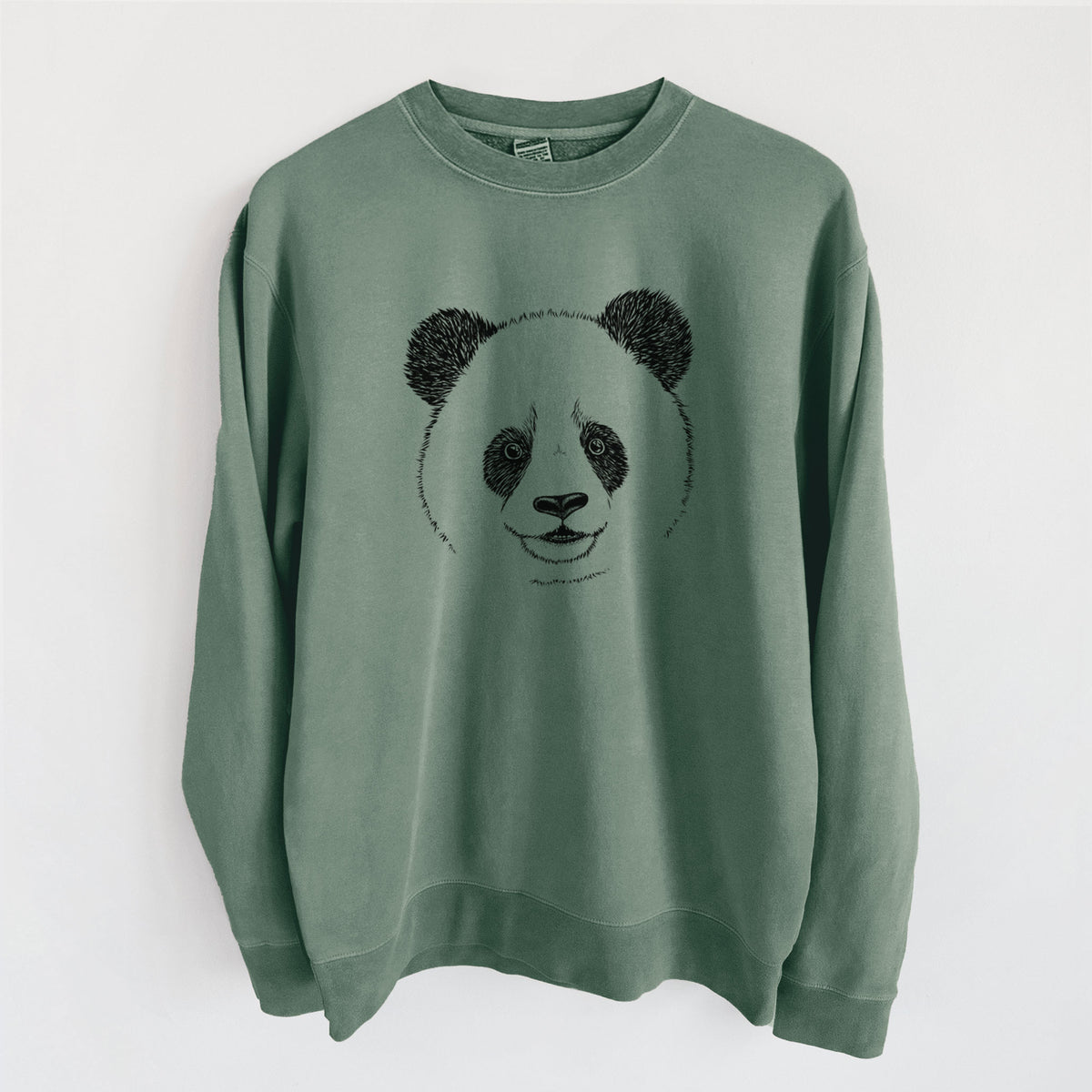 Giant Panda - Unisex Pigment Dyed Crew Sweatshirt in Alpine Green