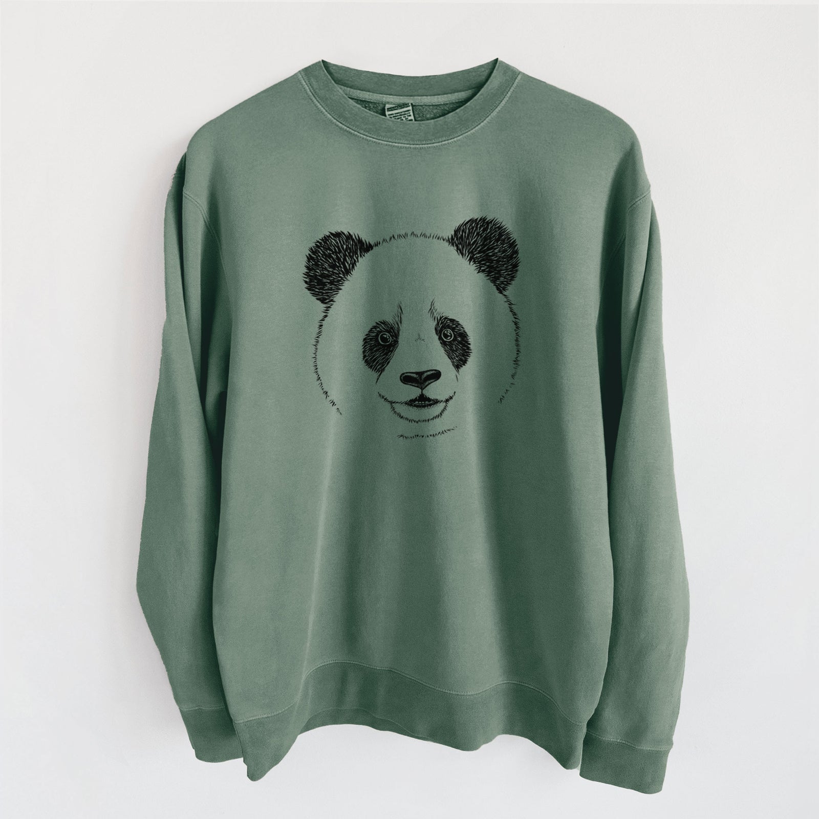 Giant Panda - Unisex Pigment Dyed Crew Sweatshirt in Alpine Green