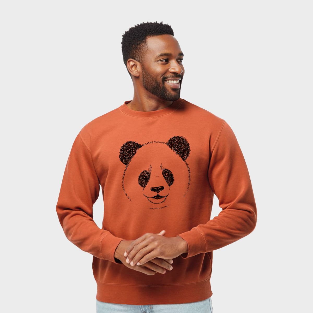 Giant Panda - Unisex Pigment Dyed Crew Sweatshirt in Amber