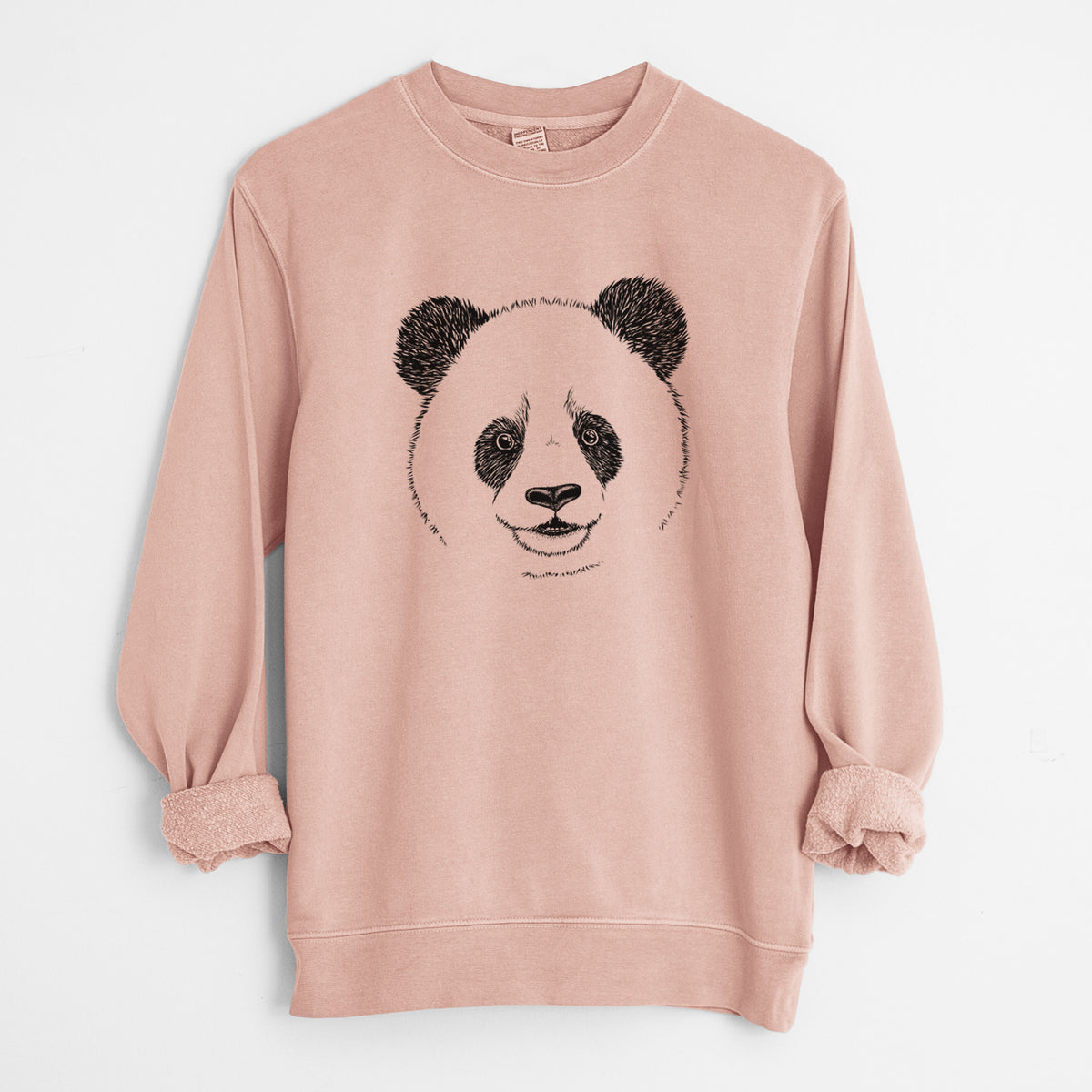 Giant Panda - Unisex Pigment Dyed Crew Sweatshirt in Dusty Pink