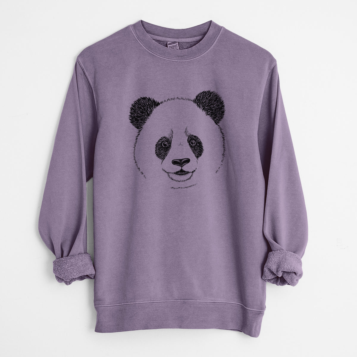 Giant Panda - Unisex Pigment Dyed Crew Sweatshirt in Plum