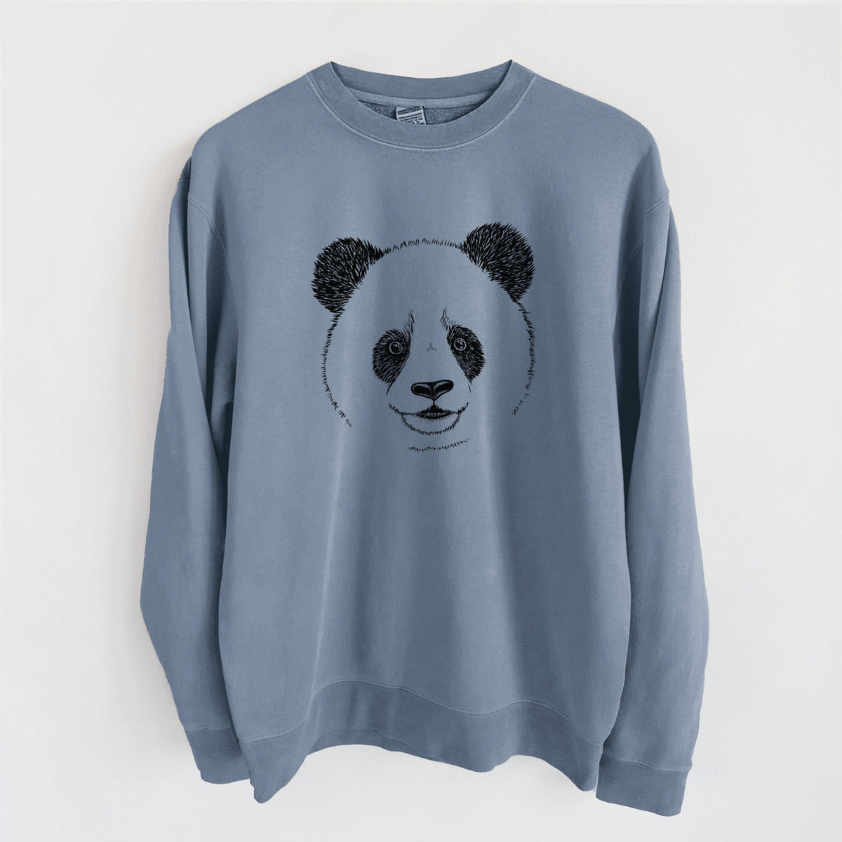 Giant Panda - Unisex Pigment Dyed Crew Sweatshirt in Slate Blue