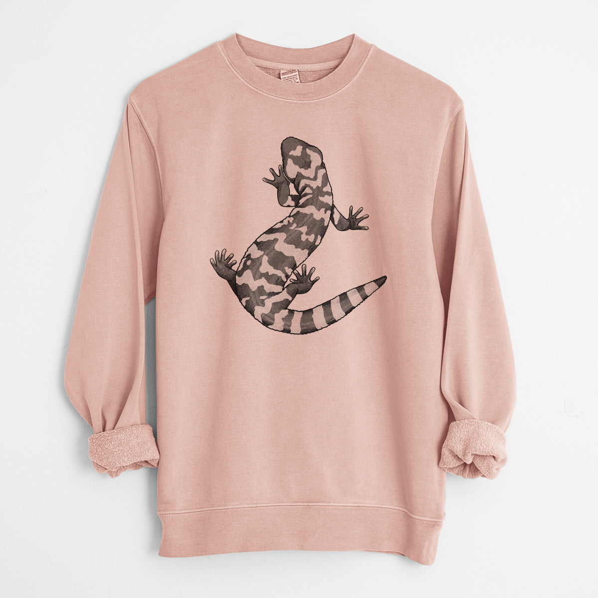 Gila Monster - Heloderma suspectum - Unisex Pigment Dyed Crew Sweatshirt in Dusty Pink