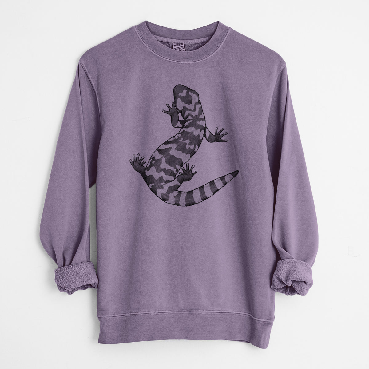 Gila Monster - Heloderma suspectum - Unisex Pigment Dyed Crew Sweatshirt in Plum