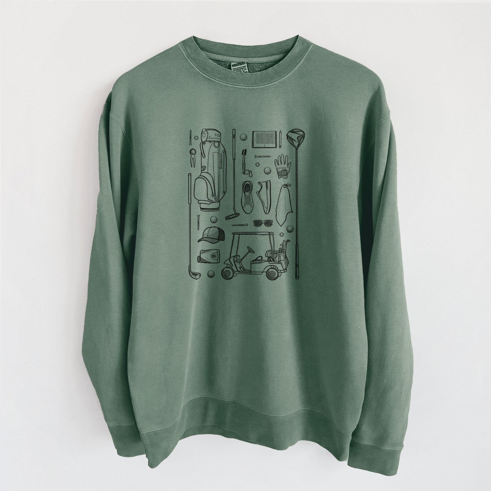 Golf Essentials - Unisex Pigment Dyed Crew Sweatshirt in Alpine Green