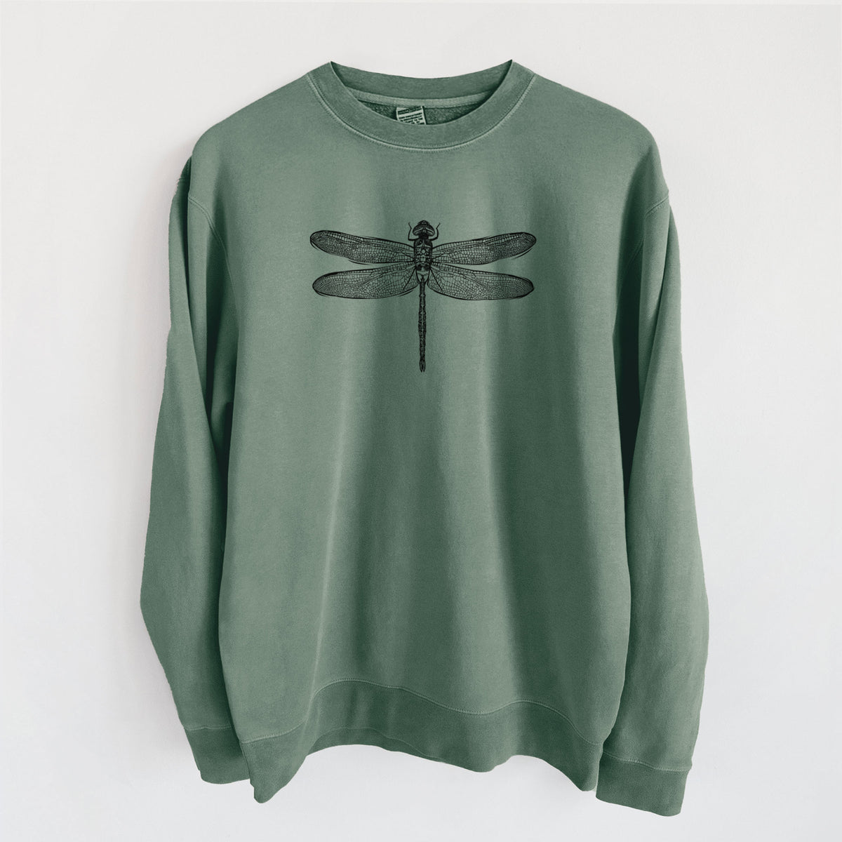 Anax Junius - Green Darner Dragonfly - Unisex Pigment Dyed Crew Sweatshirt in Alpine Green
