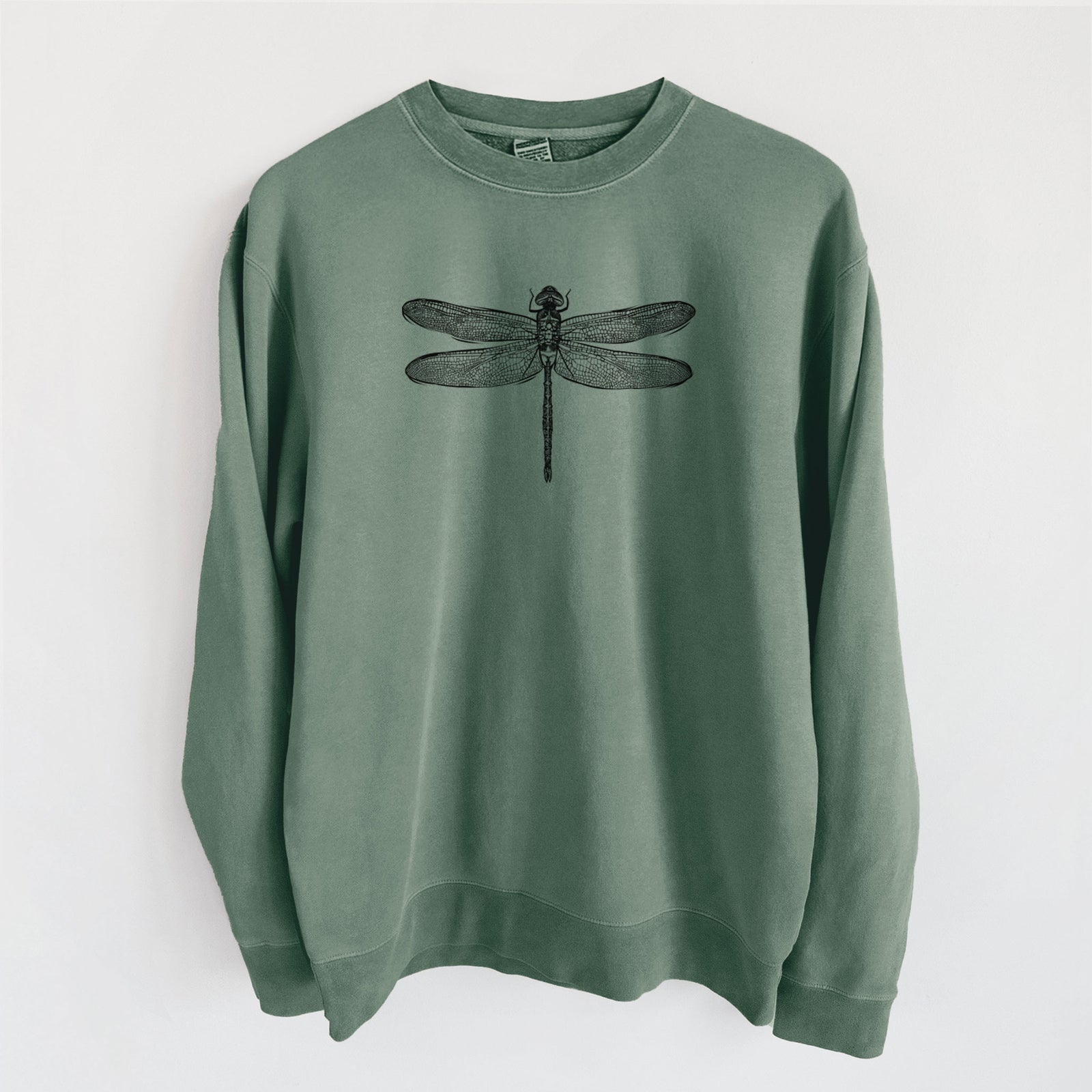 Anax Junius - Green Darner Dragonfly - Unisex Pigment Dyed Crew Sweatshirt in Alpine Green