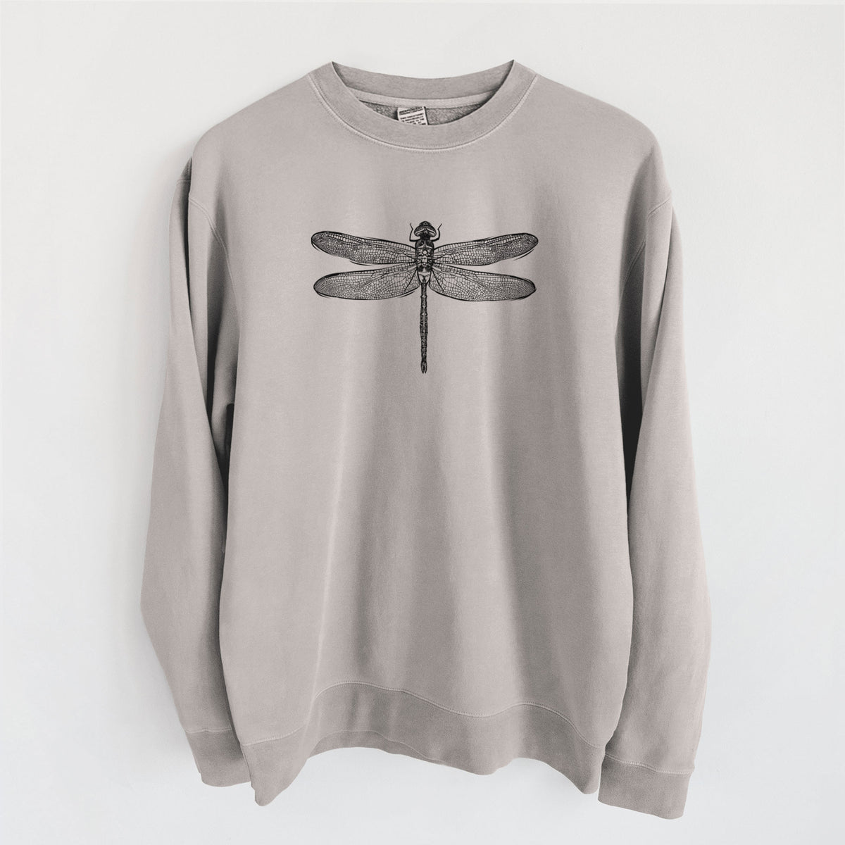 Anax Junius - Green Darner Dragonfly - Unisex Pigment Dyed Crew Sweatshirt in Cement