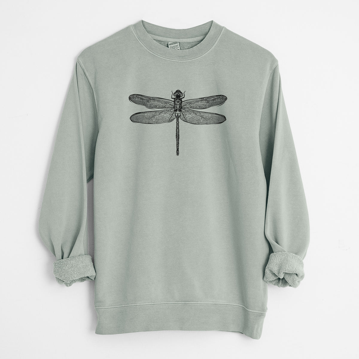 Anax Junius - Green Darner Dragonfly - Unisex Pigment Dyed Crew Sweatshirt in Sage