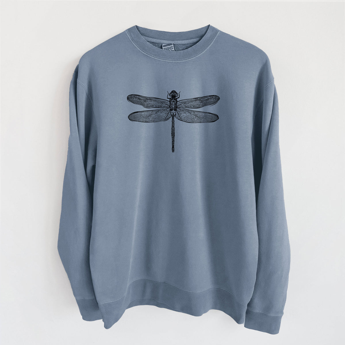 Anax Junius - Green Darner Dragonfly - Unisex Pigment Dyed Crew Sweatshirt in Slate Blue