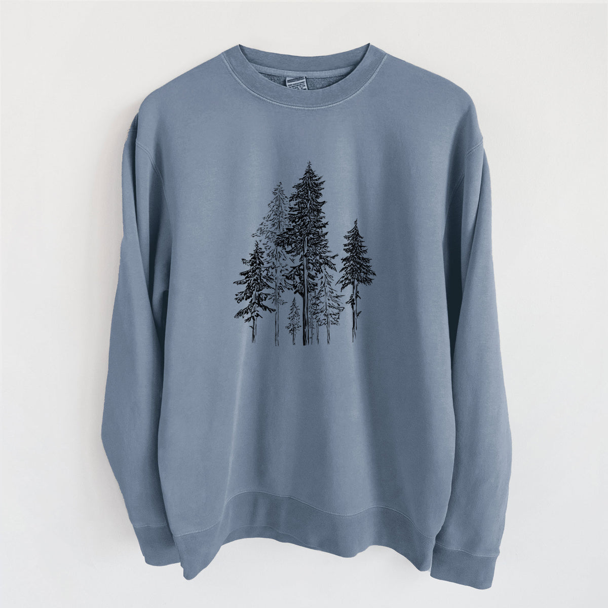 Hemlock Forest - Unisex Pigment Dyed Crew Sweatshirt in Slate Blue